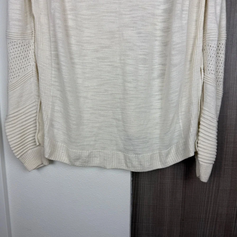 Milly Cream Ribbed Crewneck Sweater - Picture 9 of 11